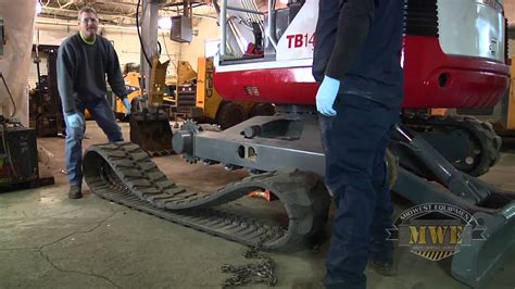 mini excavator rubber tracks|installing track on mini excavator.